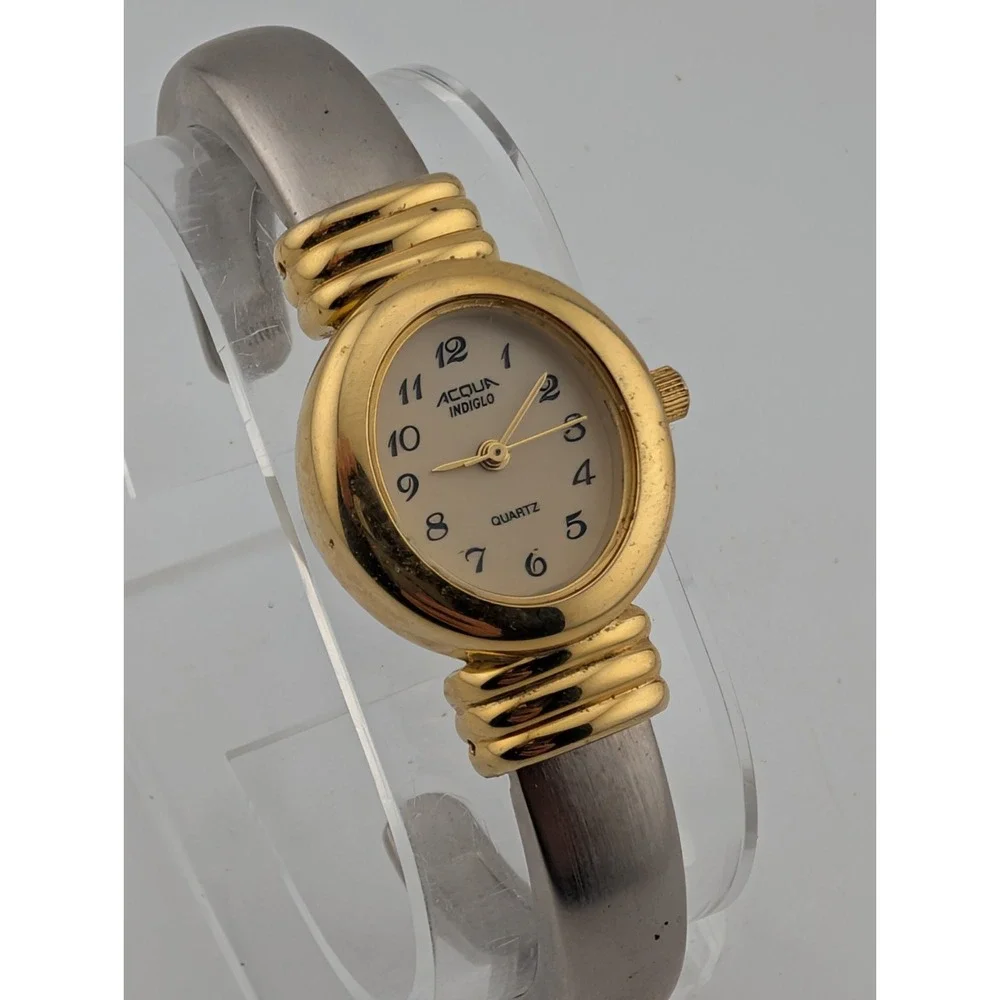 Timex Acqua Indiglo Watch 23mm Case Two Tone Bangle‎ Band - New Battery
